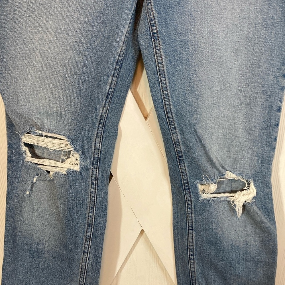 Abercrombie & Fitch Blue High Rise Distressed Jeans - Picture 3 of 12